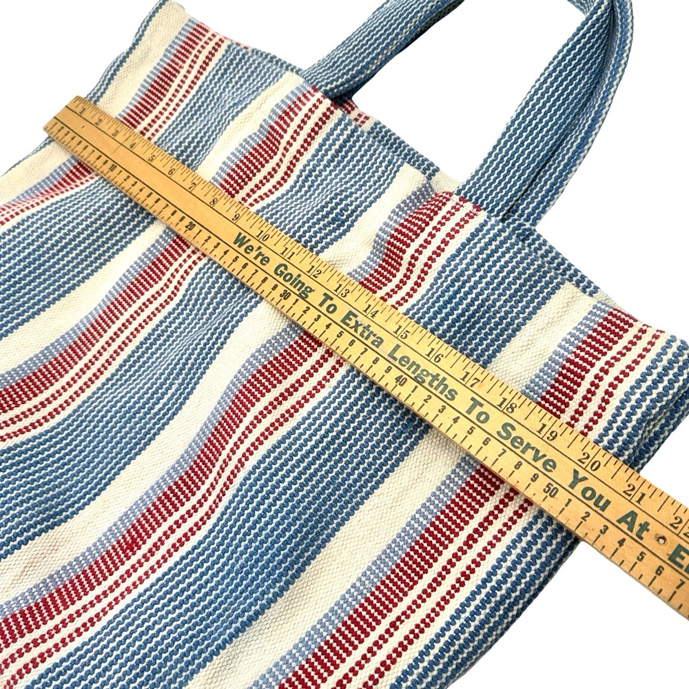 J.JILL women's travel beach striped tote bag - cotton LARGE - Picture 5 of 8